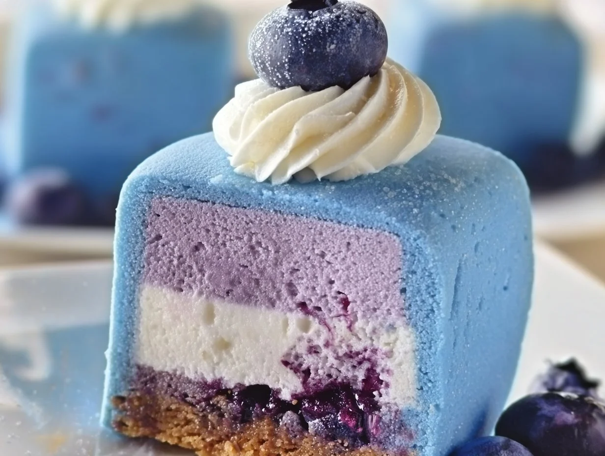 Blueberry Cheesecake Mochis topped with fresh blueberries and cream cheese