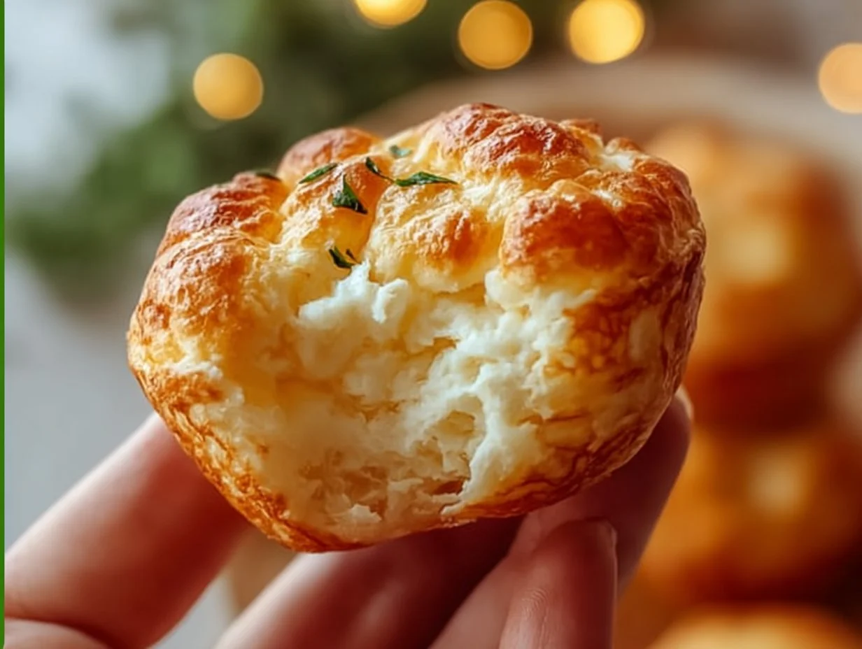 Freshly baked cheesy spinach muffins on a wooden board