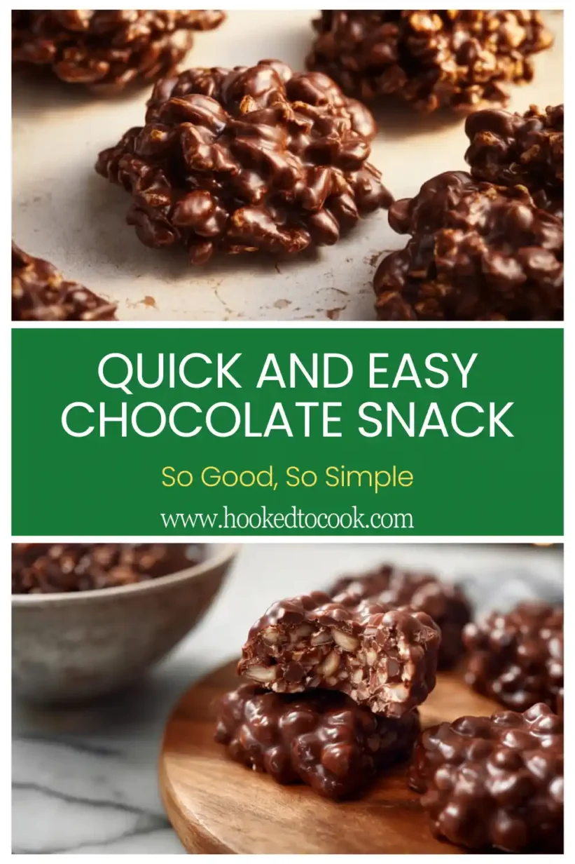 Quick and Easy Chocolate Snack made with chocolate chips, nuts, and puffed rice for a delightful treat.
