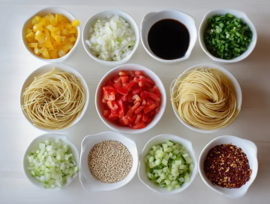 ingredients for cold pasta salad