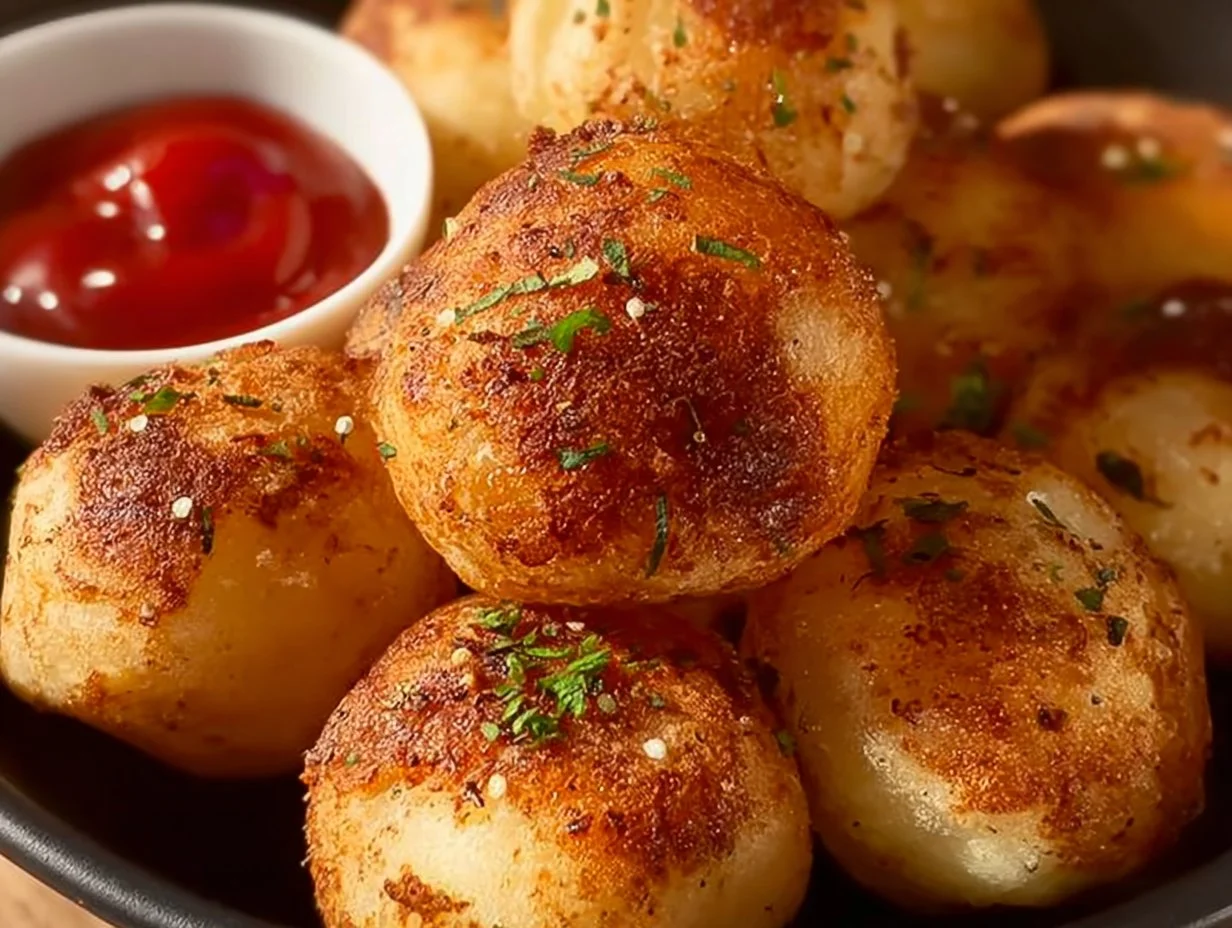 Crispy potato balls served as a delicious snack or appetizer