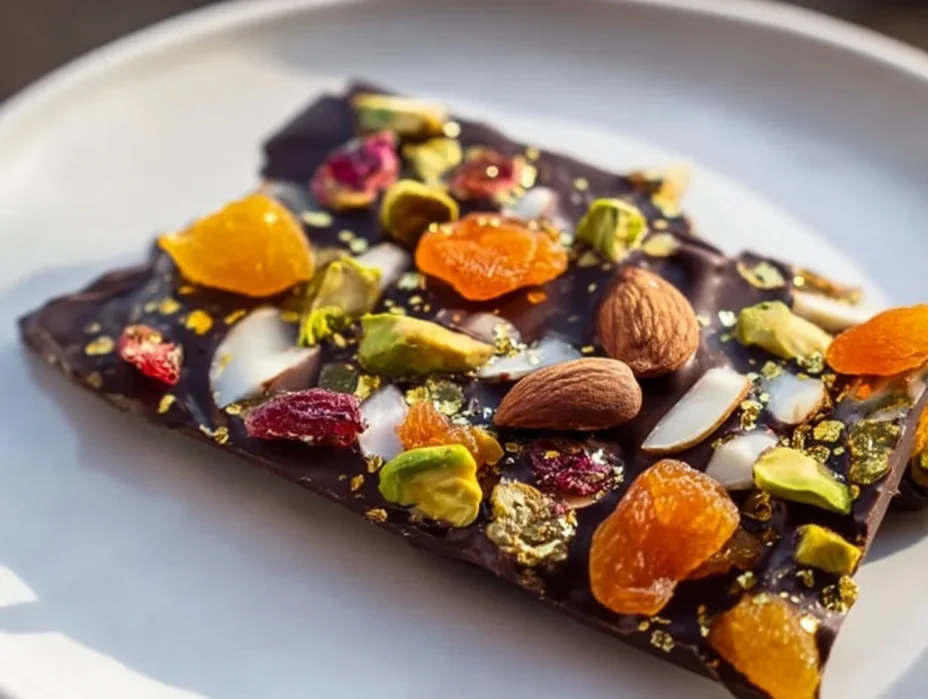 Dubai Chocolate Bark Treat made with rich chocolate and assorted toppings