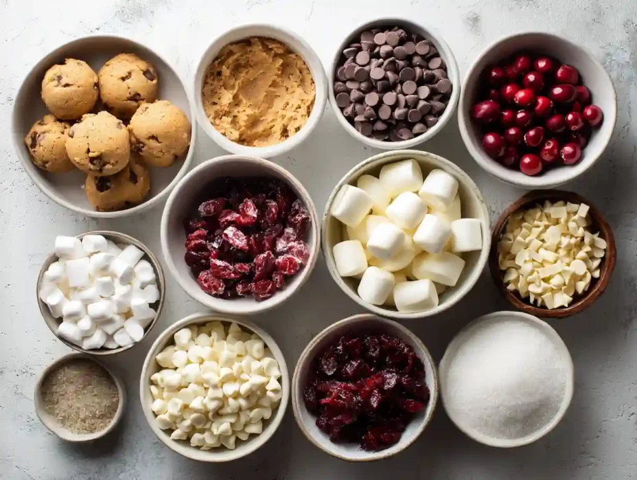 ingredients for Christmas Bars
