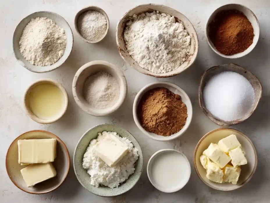 ingredients for Cinnamon Roll Bliss Bars