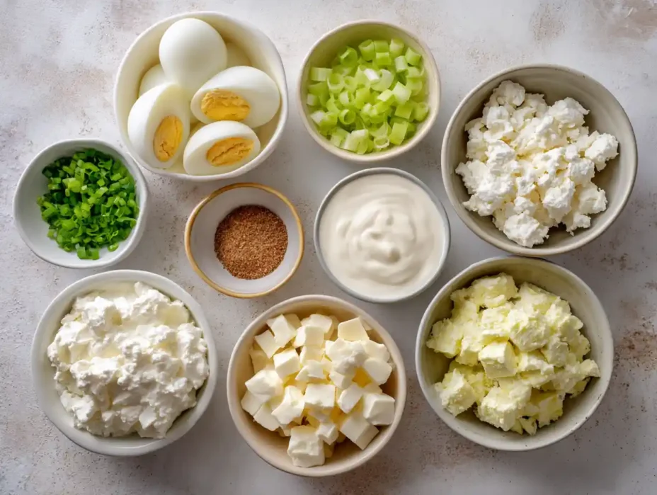ingredients for Cottage Cheese Egg Salad recipe