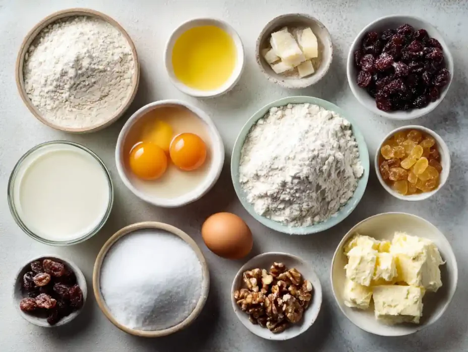ingredients for Festive Christmas Bread