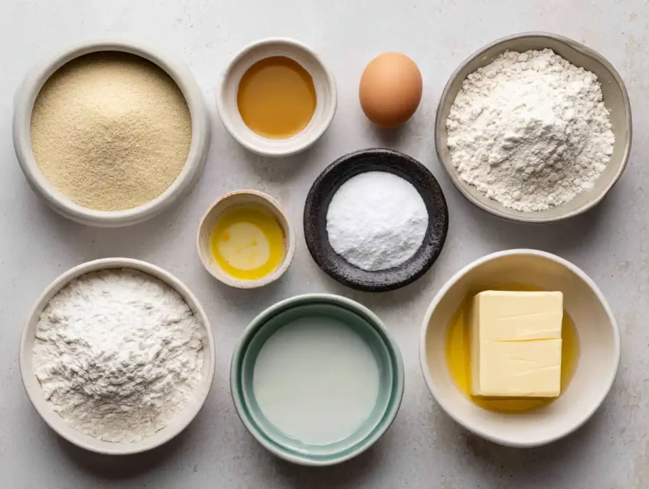 ingredients for Gluten-Free Crescent Rolls 