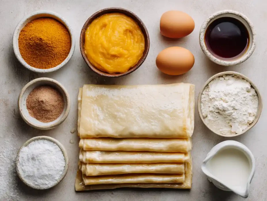 ingredients for Pumpkin Puff Pastry Twists