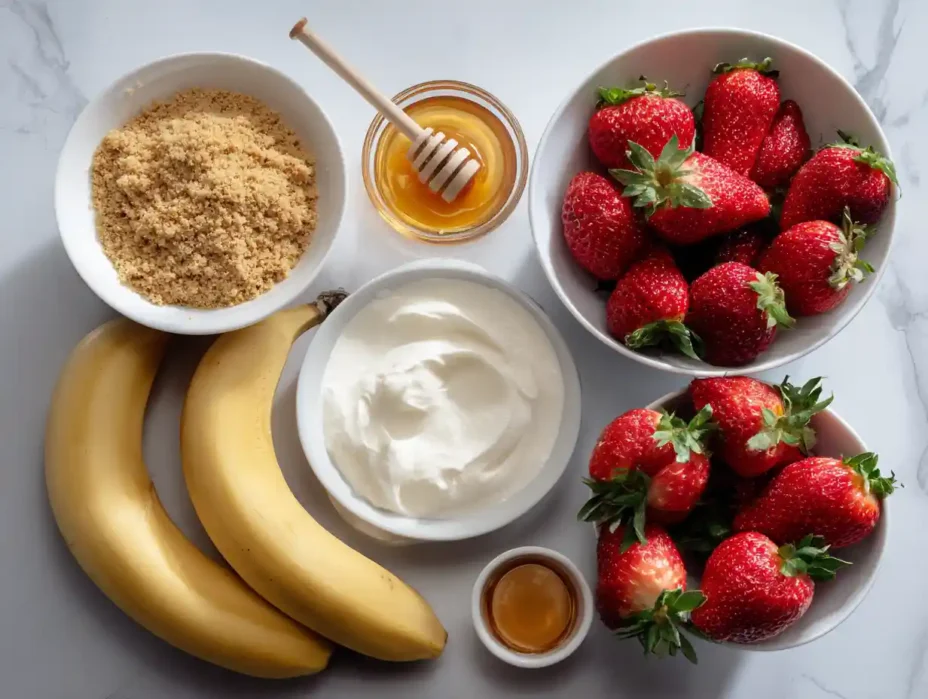 ingredients for Strawberry Banana Pudding