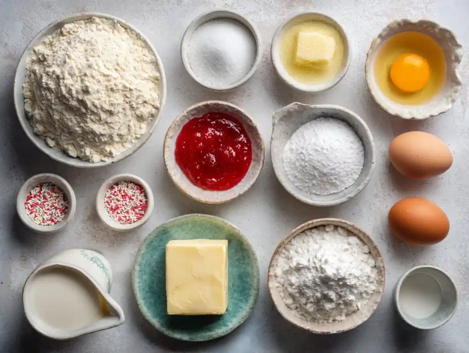 ingredients for Strawberry Pop Tart Sugar Cookies