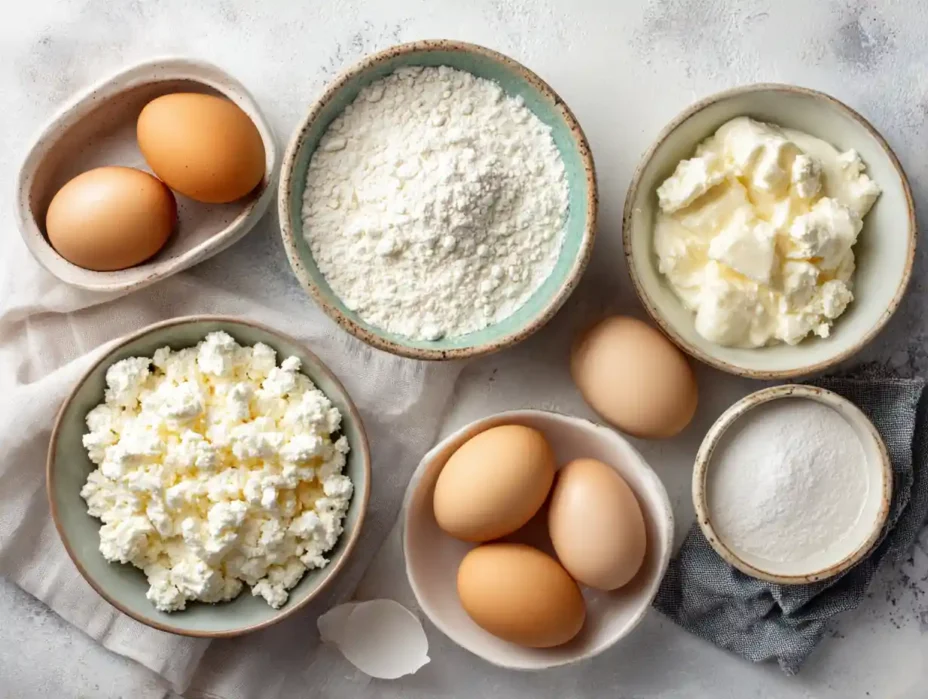 ingredients for Two Ingredient Cottage Cheese Bread recipe