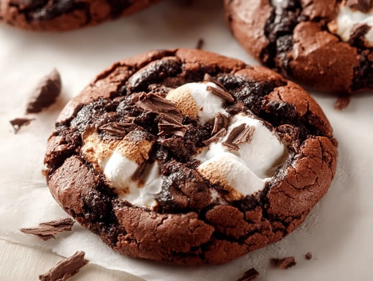 Delicious marshmallow swirl cookies on a plate.