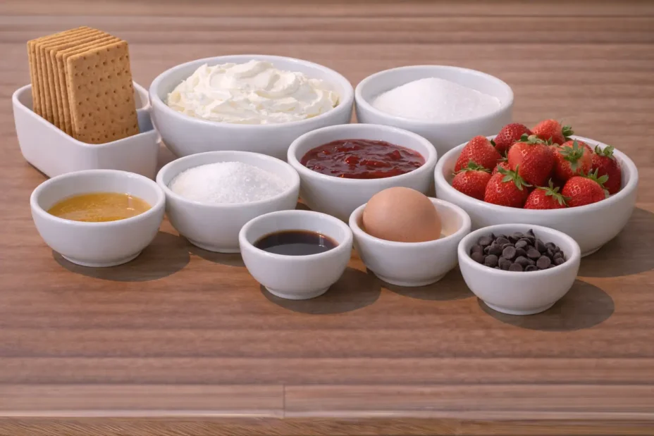 Chocolate Strawberry Cheesecakes ingredients