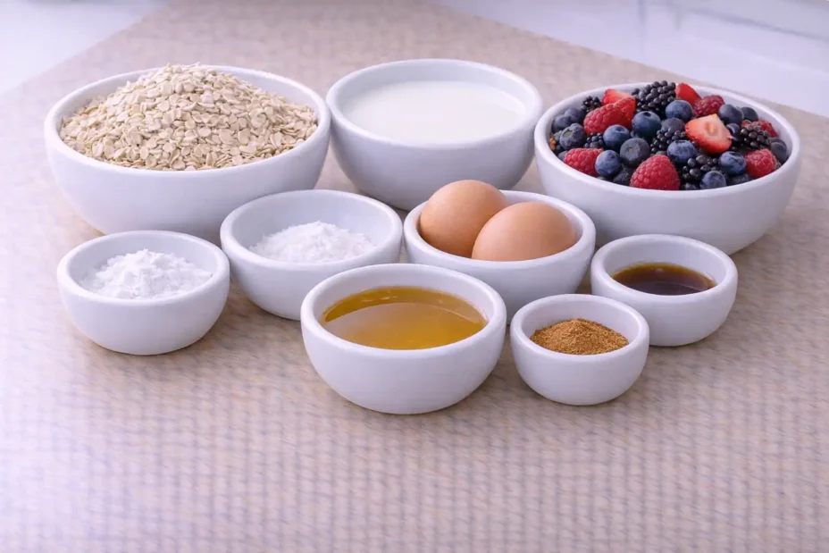 Baked Oatmeal Casserole ingredients