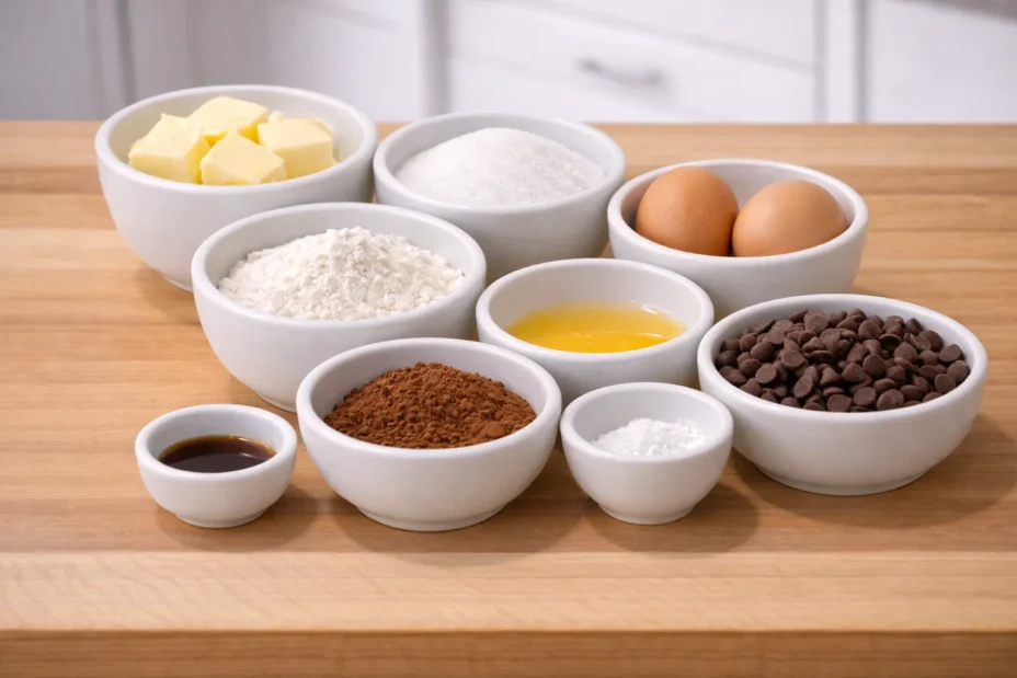 Heart Shaped Brownies ingredients