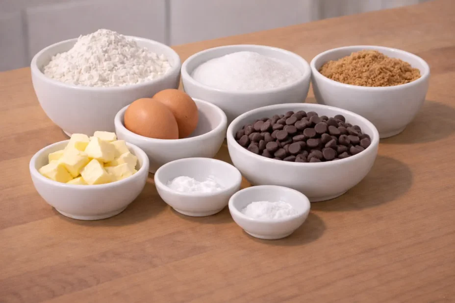 Heart-Shaped Chocolate Chip Cookies ingredients