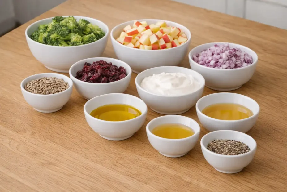 Honeycrisp Broccoli Salad ingredients