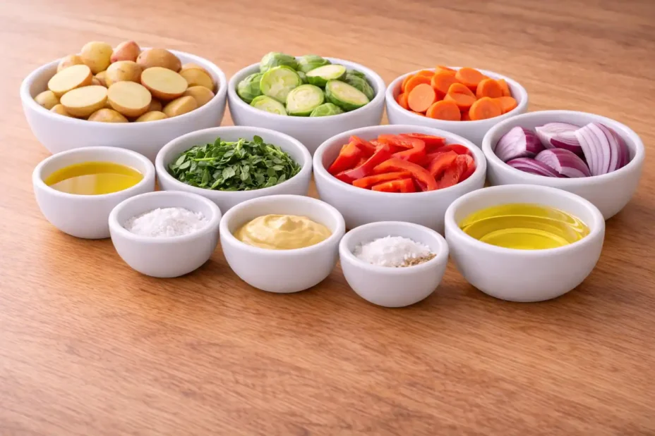 Maple Dijon Roasted Vegetables ingredients