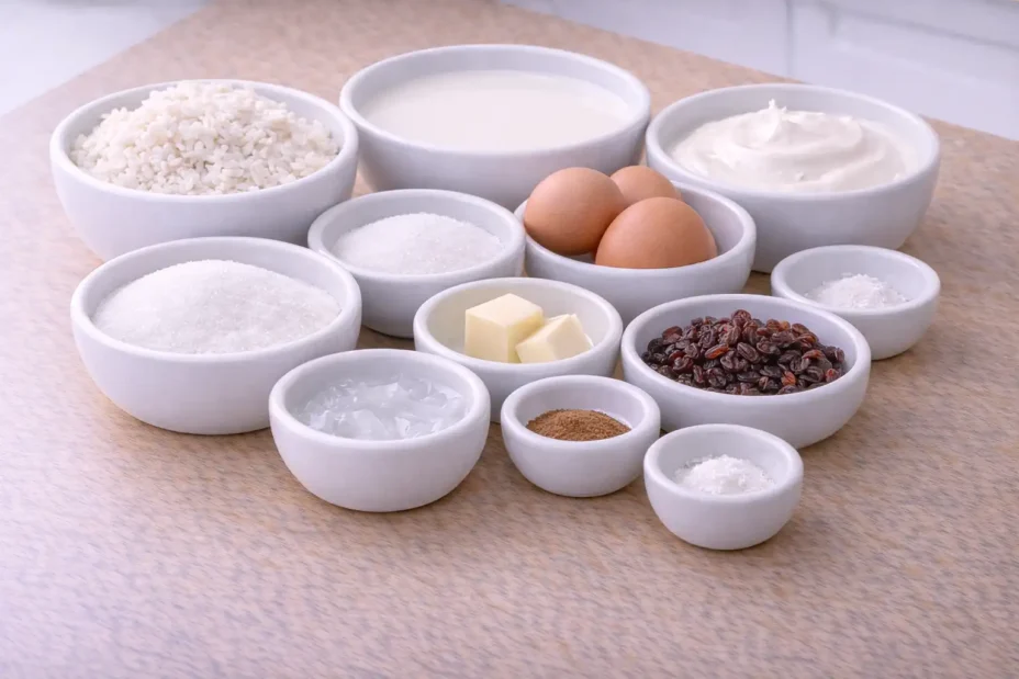 Old Fashioned Rice Pudding ingredients