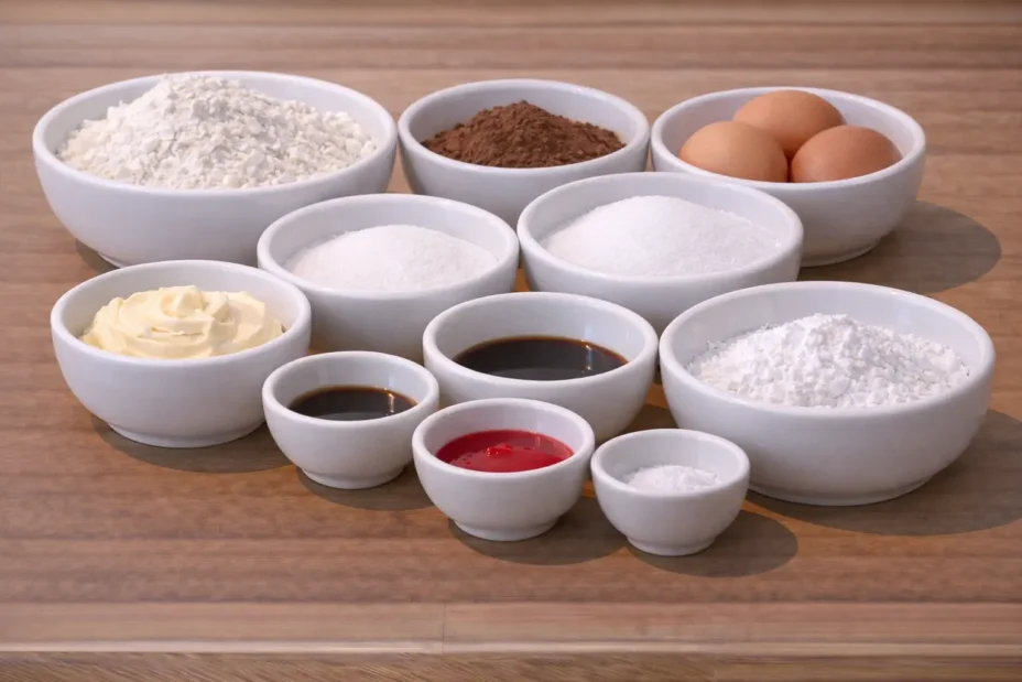 Red Velvet Crinkle Cookies ingredients