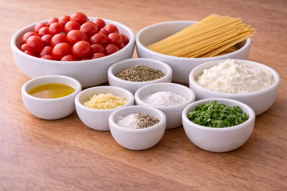 Roasted Tomato and Garlic Ricotta Pasta ingredients
