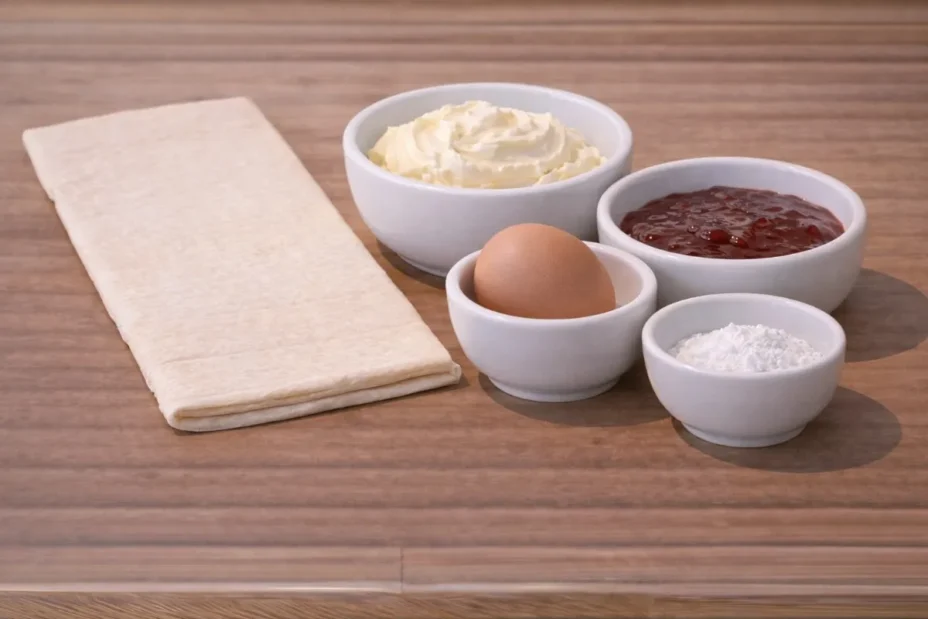 Strawberry Puff Pastry Danishes ingredients