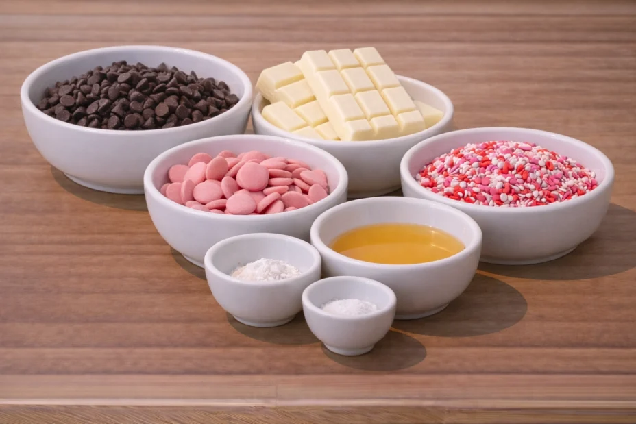 Valentine's Day Bark ingredients