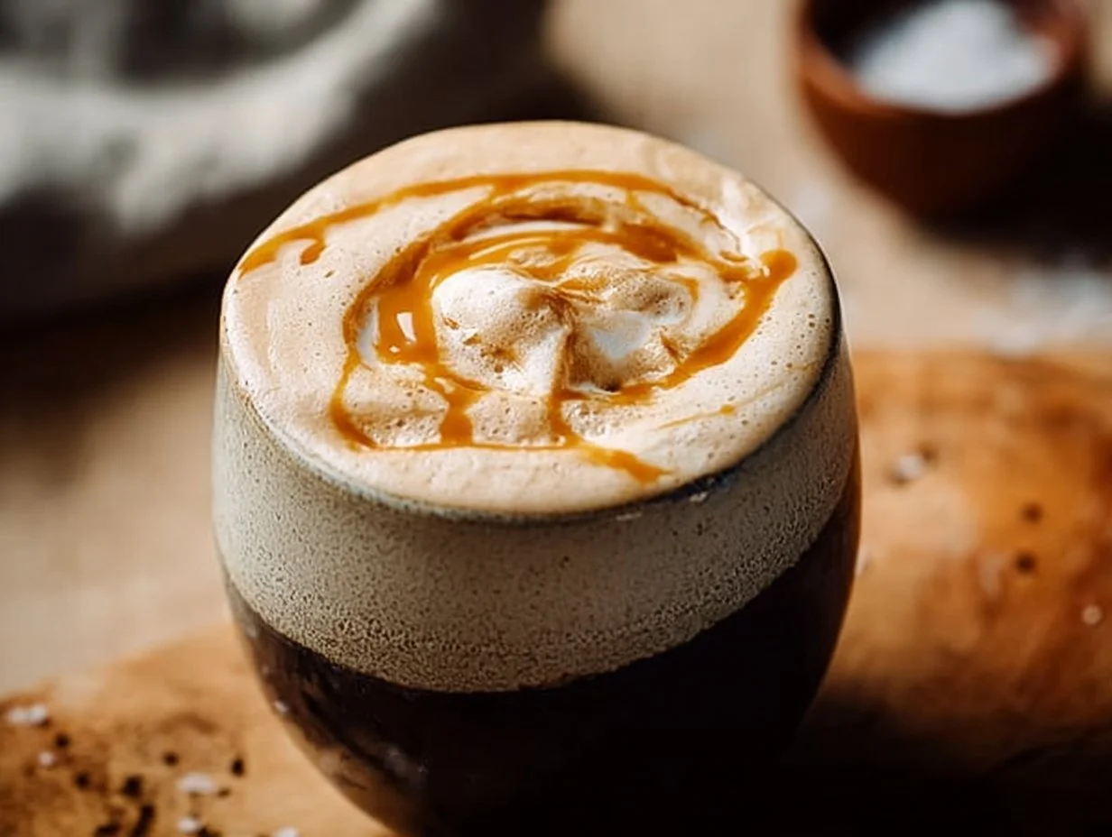 Dairy-free Maple Sea Salt Latte in a cozy cup