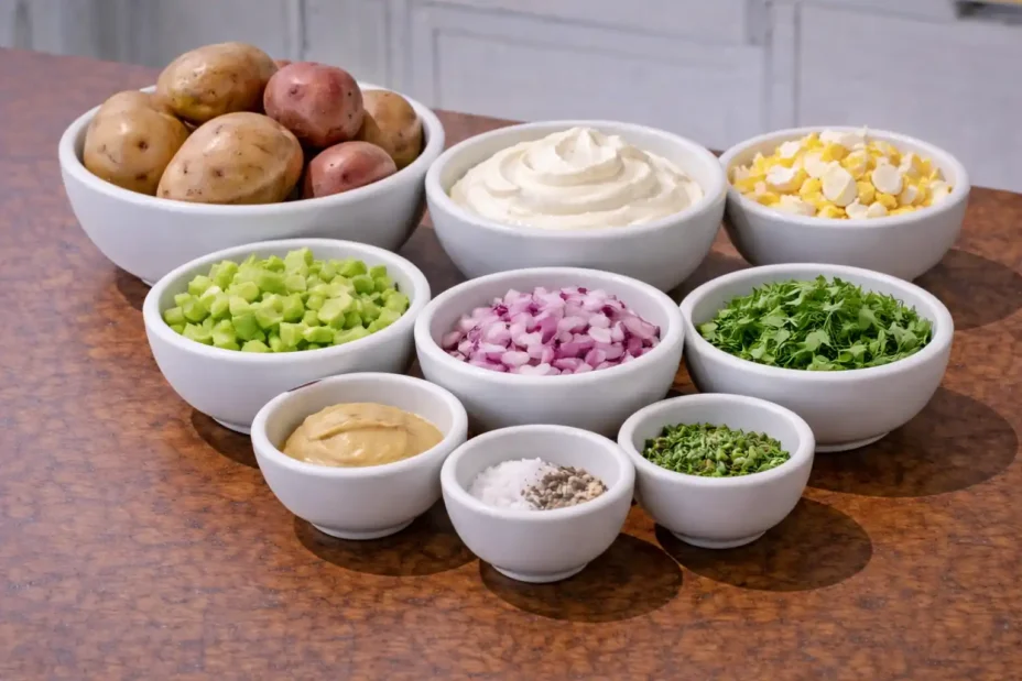 Traditional Potato Salad ingredients