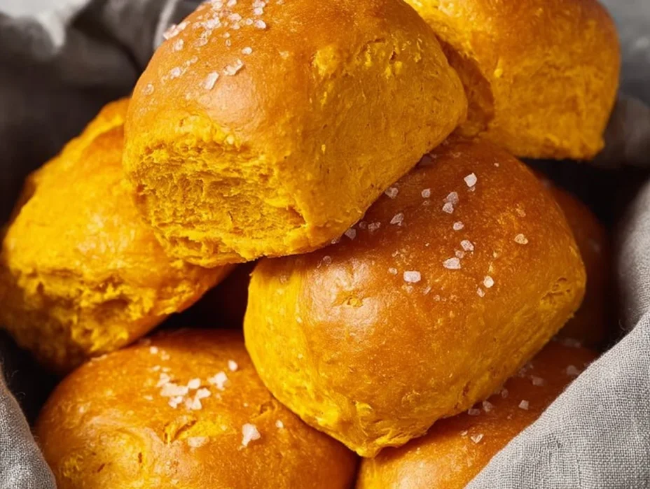 A plate of delicious sweet potato rolls, baked to perfection, served warm.