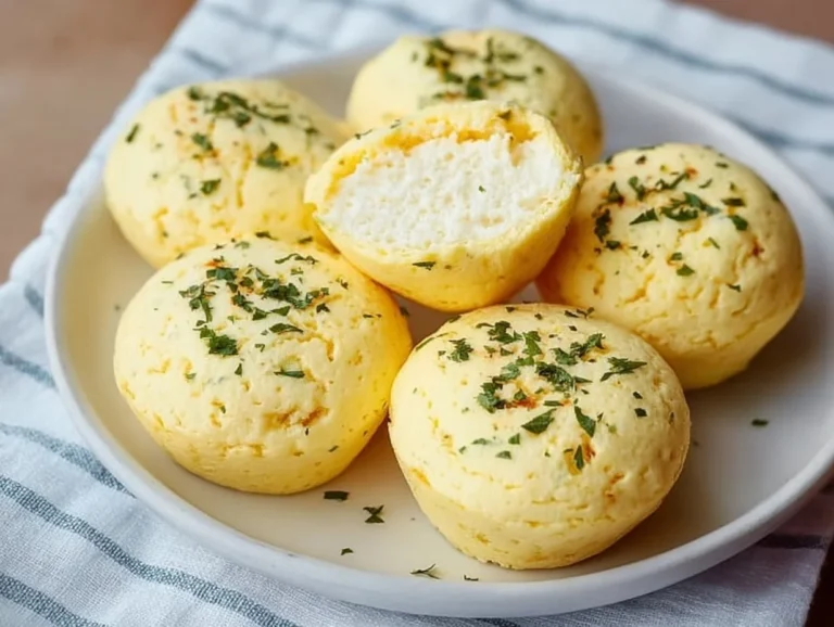 Easy ricotta egg bites recipe with herbs and cheese in a baking dish.