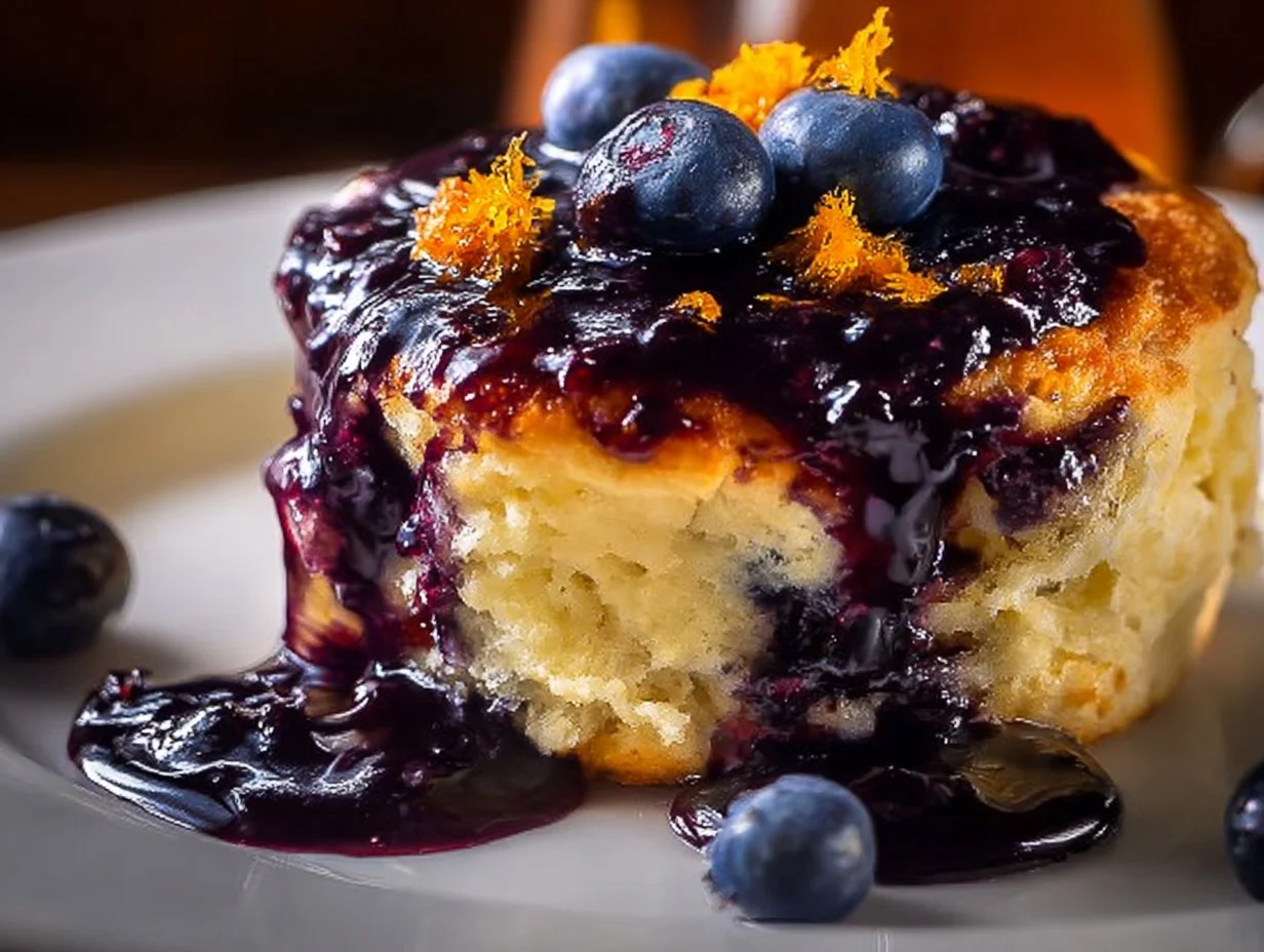Gluten-free blueberry biscuits fresh out of the oven, ready to be served.