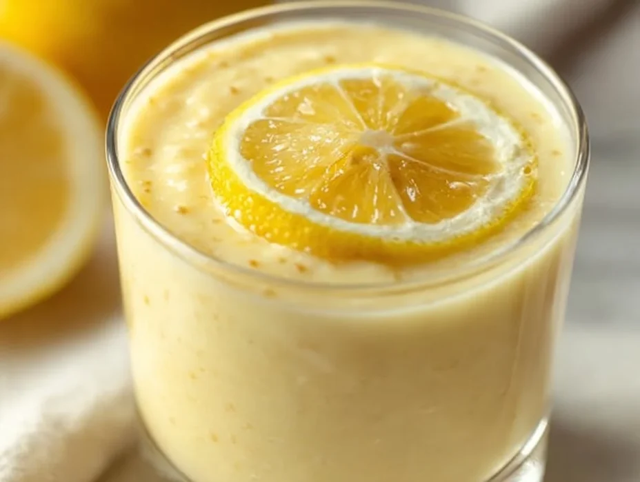 Delicious lemon cream chia pudding served in a glass bowl