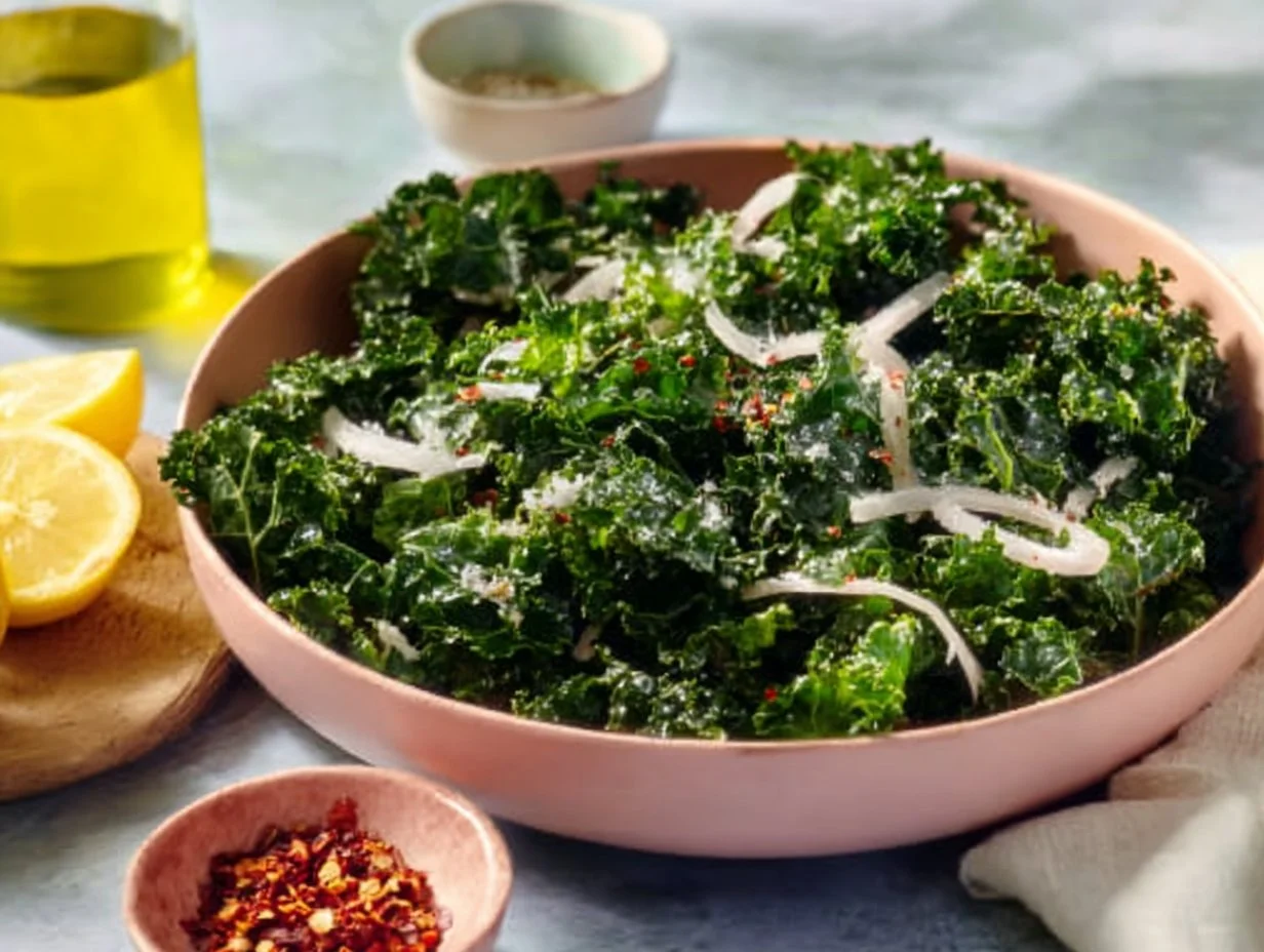 Spicy Kale Salad with vibrant ingredients and a zesty dressing