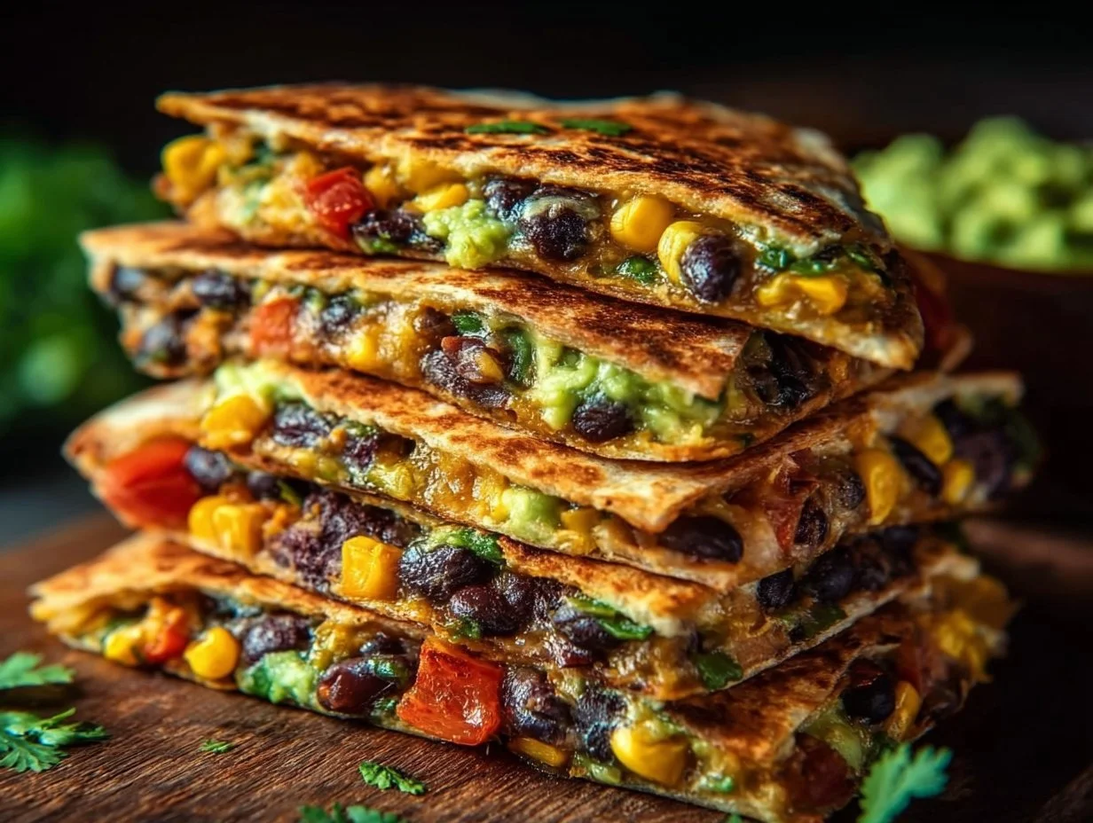 Vegan Quesadillas with Black Beans and Avocado: Flavorful and Simple Delight