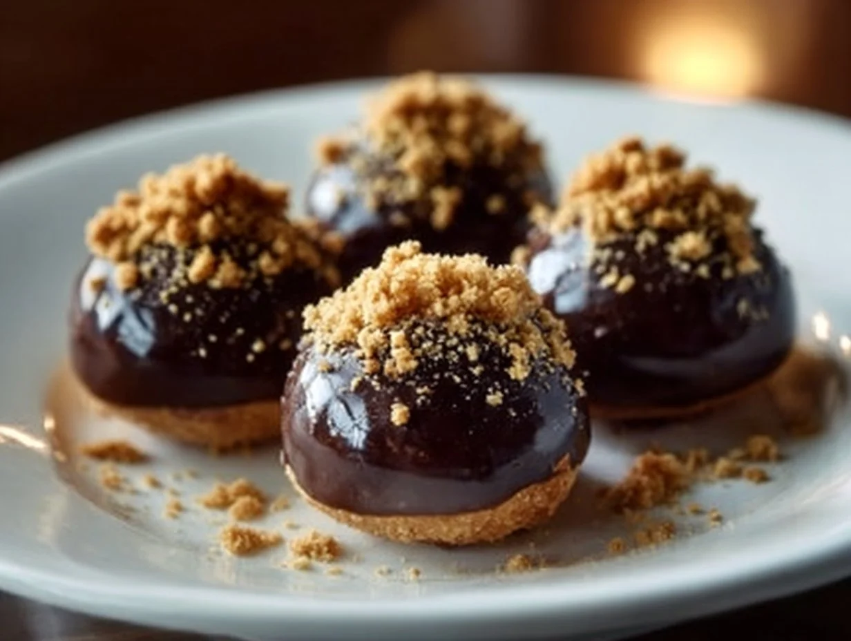 Decadent spiced gingerbread truffles topped with rich chocolate coating