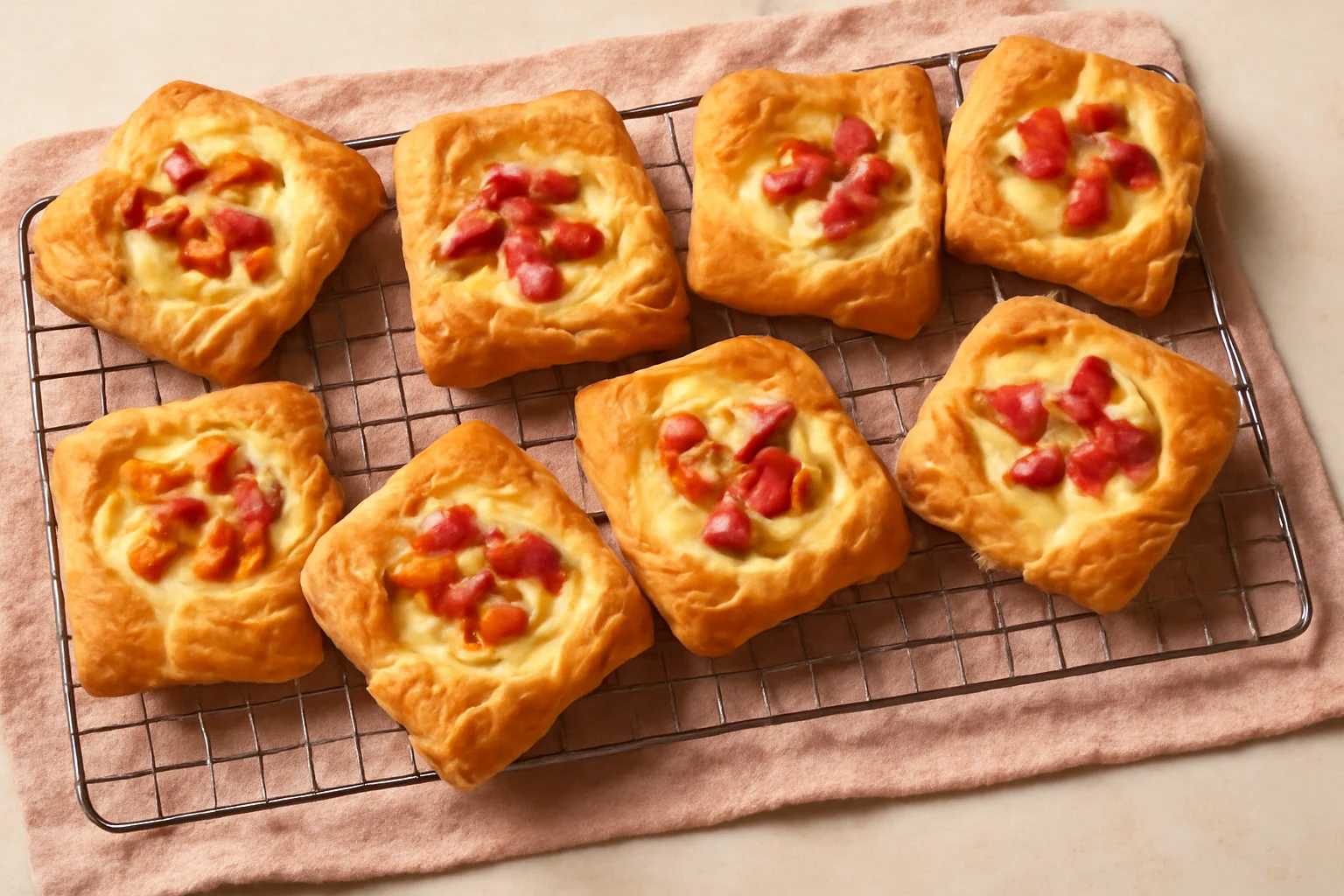 Easy Rhubarb Cream Cheese Danish with Puff Pastry
