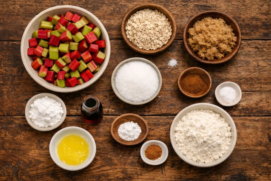 Rhubarb Crisp Recipe with a Buttery Oat Topping