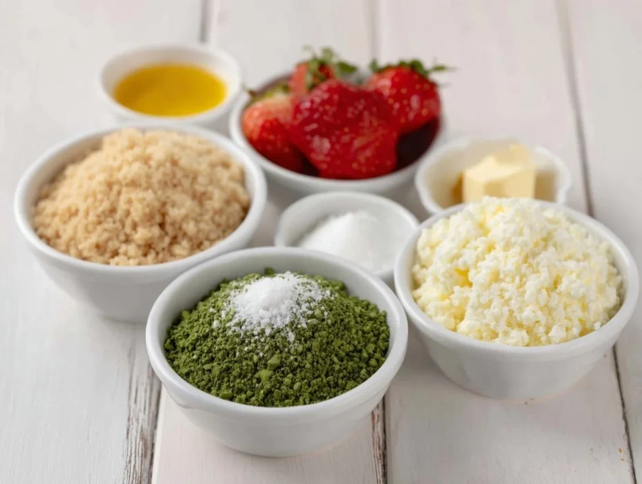 Matcha Strawberry Cream Bars