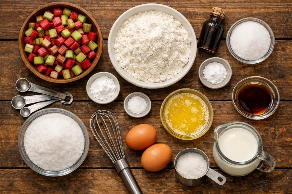 Rhubarb Cake with Warm Butter Sauce ingredients