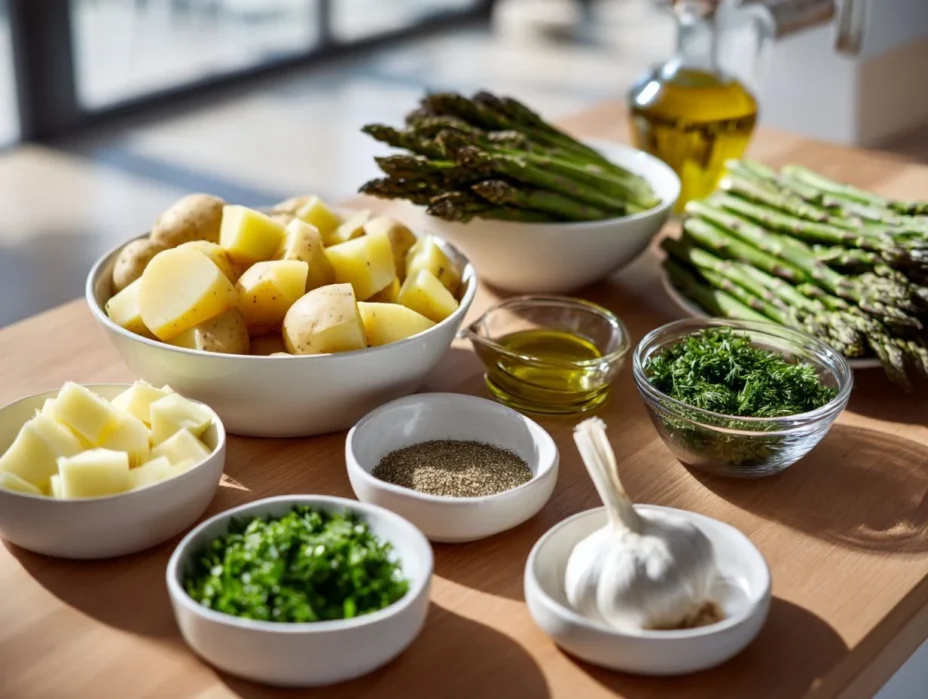 Garlic Potatoes & Asparagus