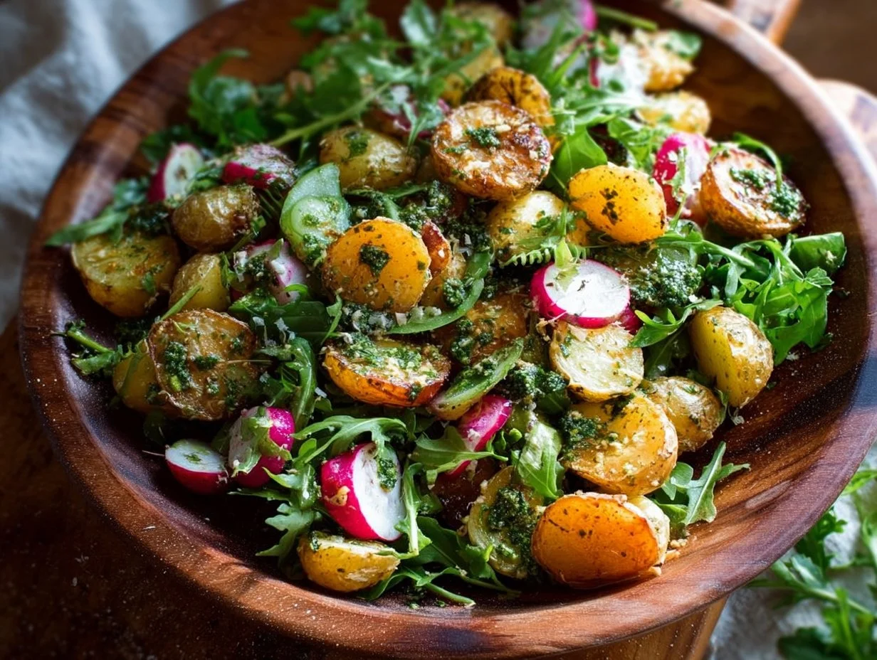 Roasted Potato Salad with Spring Onions and Radishes
