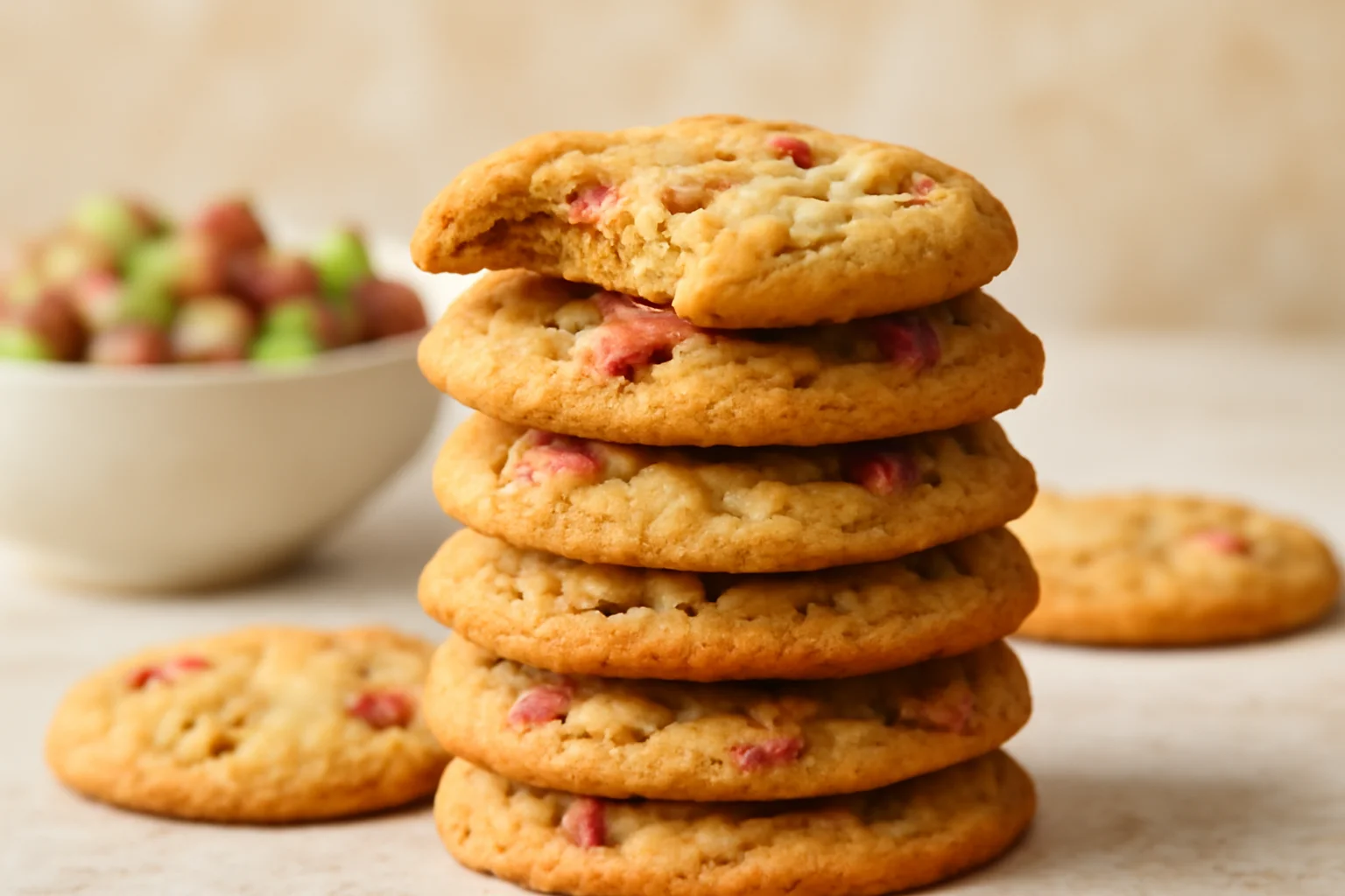Soft Rhubarb Cookies Recipe (Old-Fashioned Oatmeal Style)
