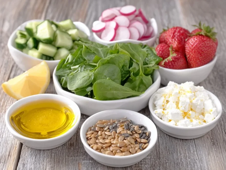 spring salad with strawberries