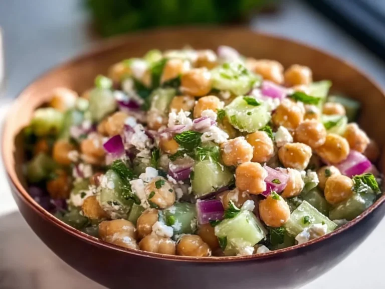 Healthy Summer Chickpea Salad with fresh ingredients