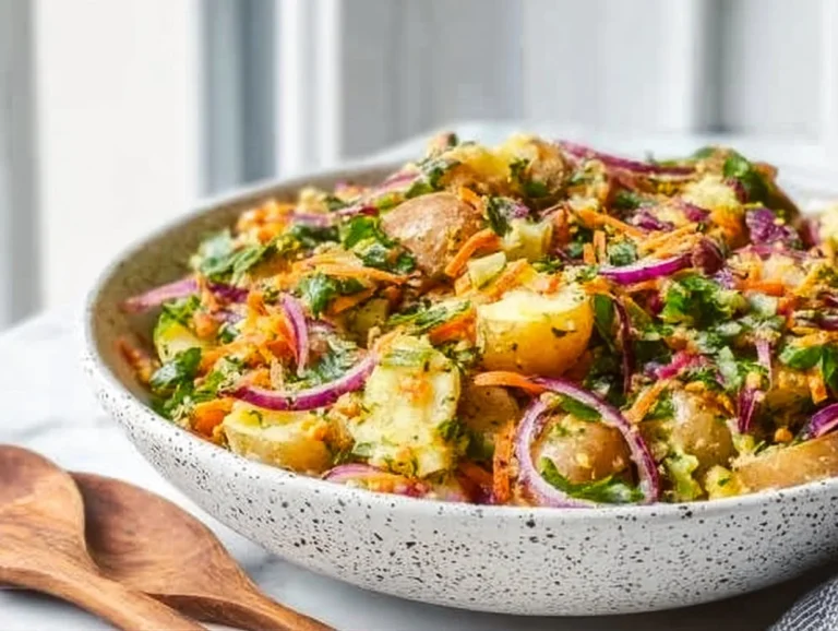 Delicious Turkish Potato Salad served in a bowl