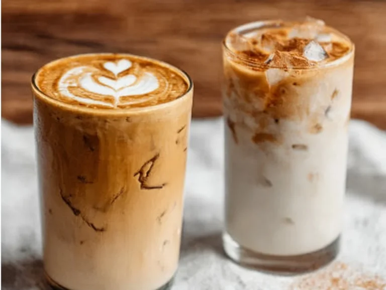 Creamy Vanilla Protein Latte with a sprinkle of cinnamon on top