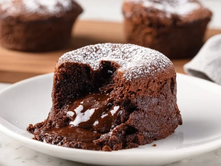 Delicious air fryer lava cakes with a molten chocolate center