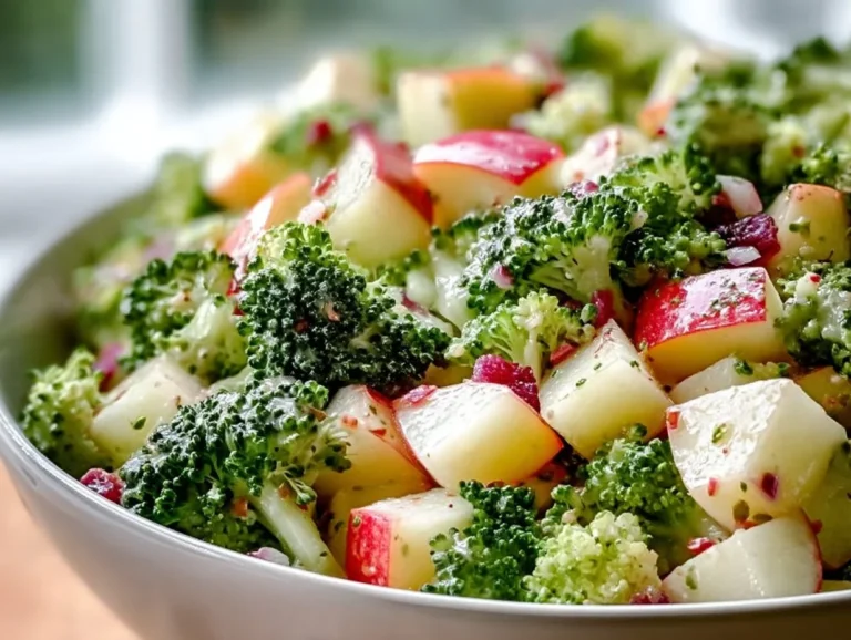 Fresh Apple Broccoli Salad with crisp apples and leafy greens