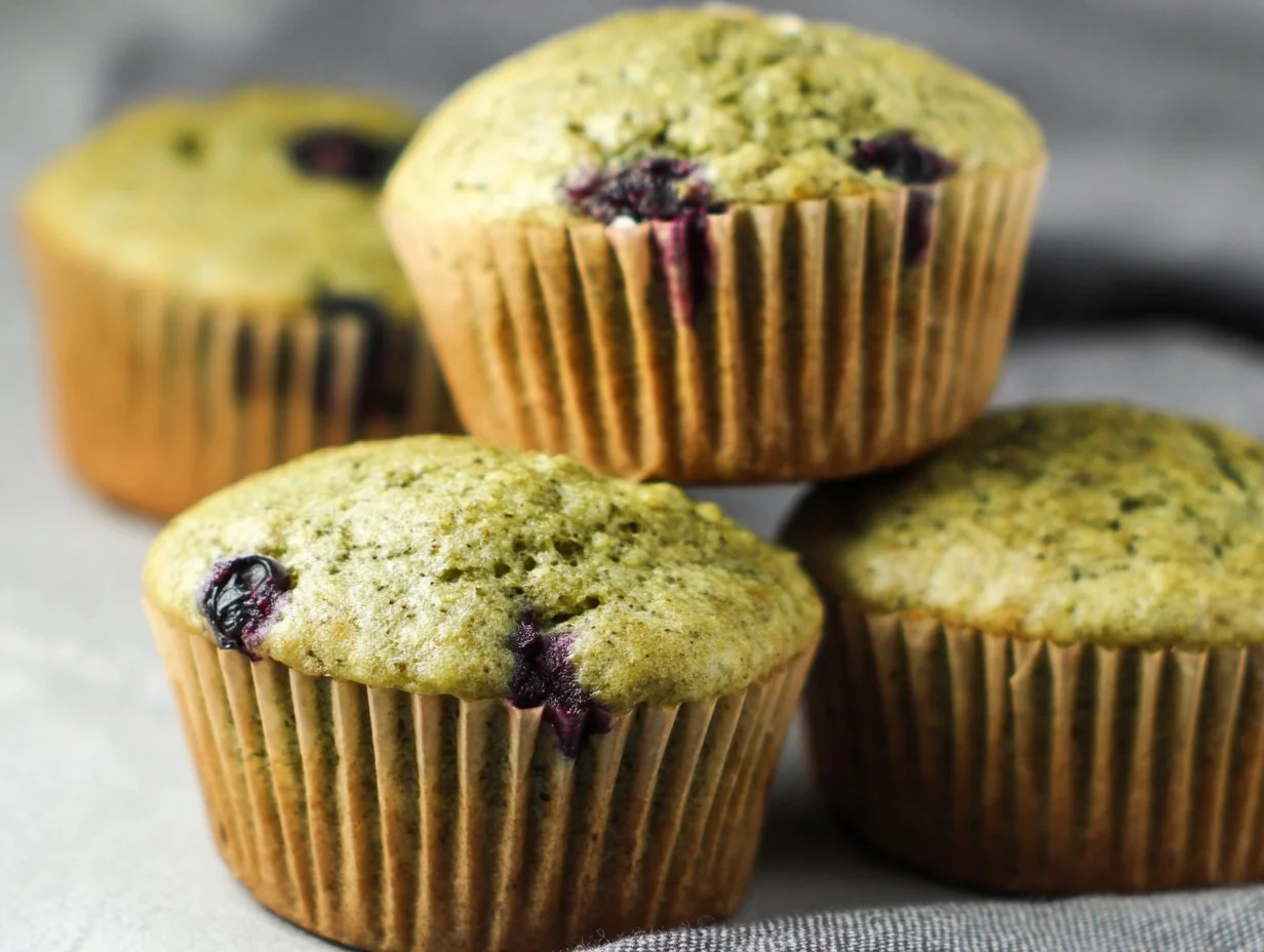Blueberry Matcha Muffins